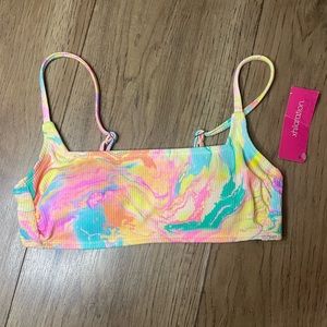 Colorful Tie Dye Target Bikini Top